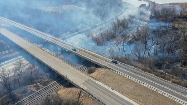 Photos: Large brush fire engulfs area along Interstate 180 in Princeton