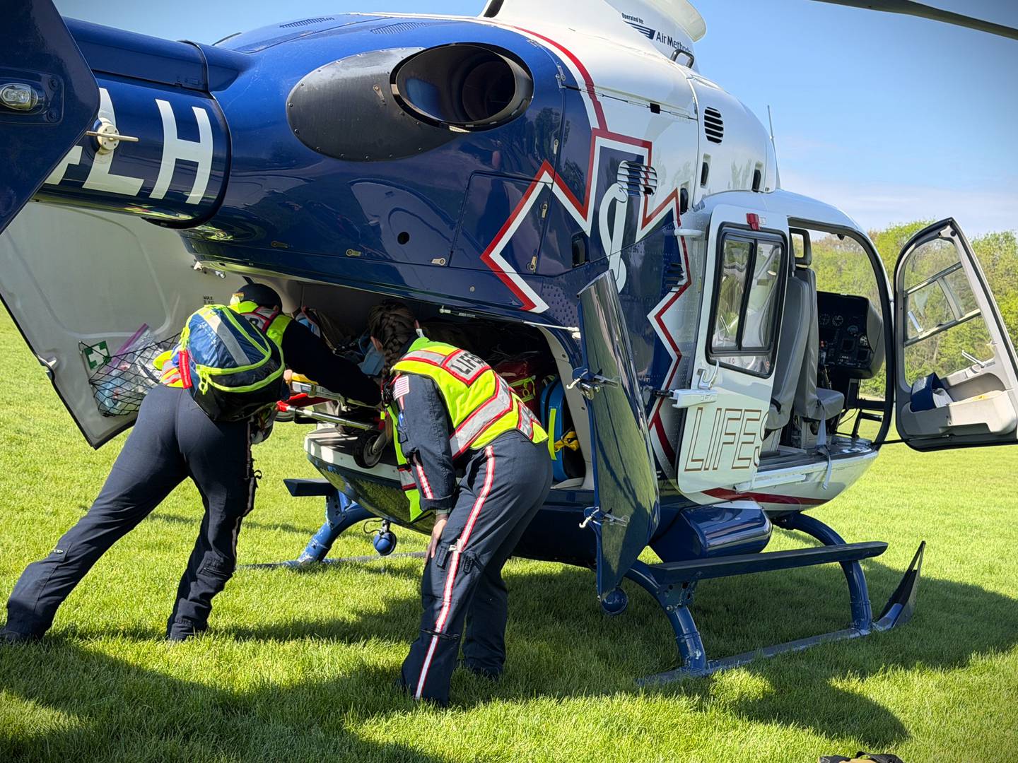 LifeStar Air Medical Transport staged a pretend airlift during a "Mock Prom Accident." The event at Yorkville High School on April 29, 2026, was designed to encourage against drinking and driving.