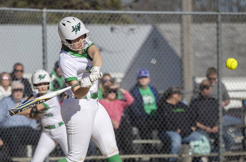 Rock Falls’ Nicolette Udell swings against Dixon Tuesday, April 9, 2024 at Reynold’s field in Dixon.