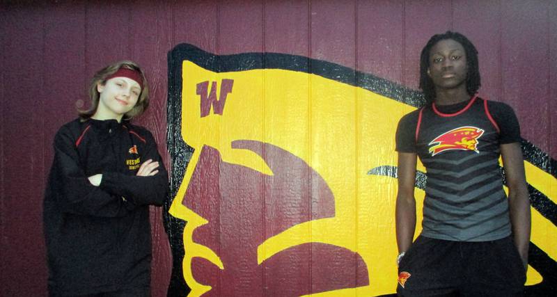 Westmont senior Abe Williams (right) is one of the top triple and long jumpers in the state in Class 1A with an outdoor school record in the triple jump, while Westmont sophomore Westmont sophomore Kyla Babb recently broke the school 1,600 record.