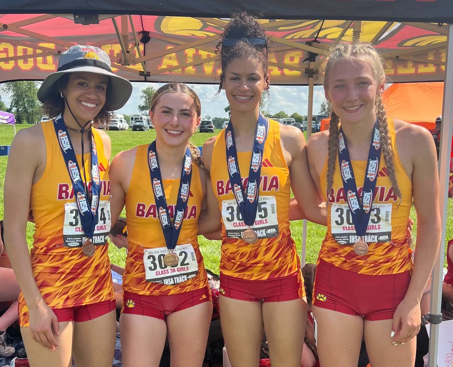 From left to right, Batavia's Madison Wilson, Izzy Taylor, Mariah Wilson and Elizabeth Wende
