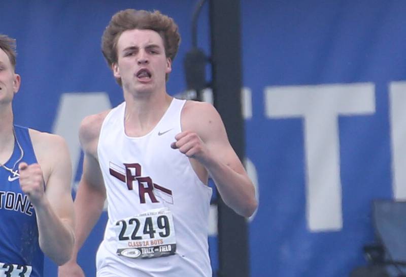 Crystal Lake's Jacob Prechel competes in the 400 meter run during the IHSA Class 2A Boys Track & Field State Finals on Saturday, May 31, 2025 at Eastern Illinois University in Charleston.