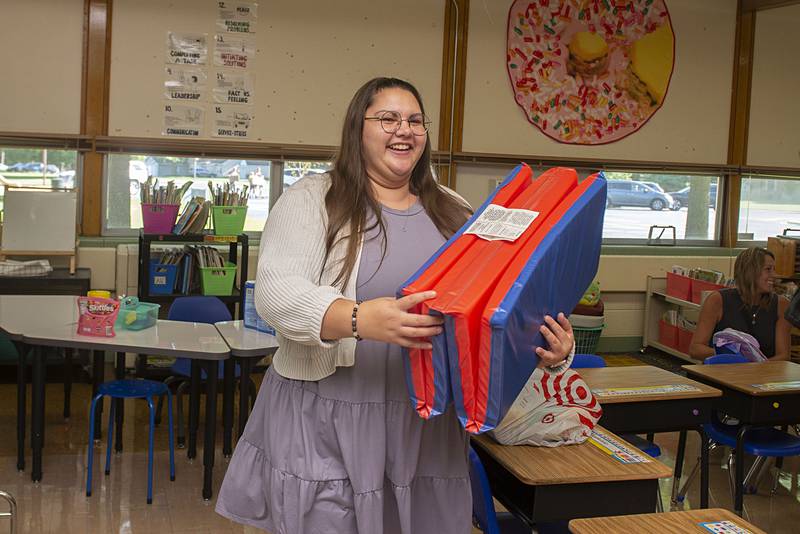 “The kindergarten room is the most fun room,” exclaimed first year kindergarten teacher Sydney Ybarra while meeting her new students and their parents Thursday, August 11, 2022 at St. Anne’s School in Dixon. The school held a back to school night to welcome the families to a new school year.
