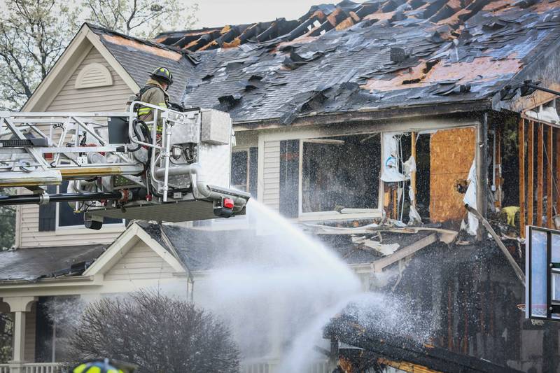 The Crystal Lake Fire Rescue Department responds to a house fire at 9:09 a.m. Monday, April 24, 2023, in the 600 block of Glenbrook Road in Crystal Lake.