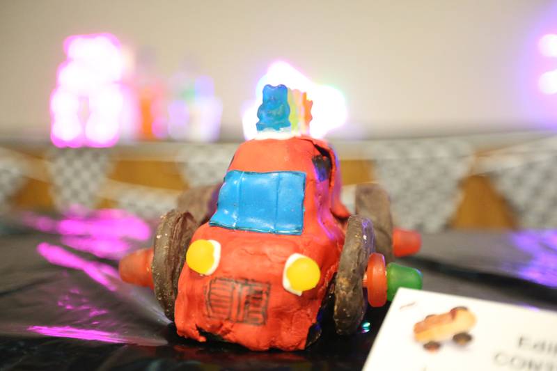 A decorative edible car made by students at Trinity Catholic Academy lays on a table during the 18th annual Editable Car Contest on Wednesday, Feb. 28, 2024 at Illinois Valley Community College in Oglesby.
