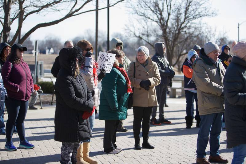 Local supporters gather at the Medicare Rally on Sunday, Feb.9,2025 at the DuPage County Courthouse in Wheaton.
