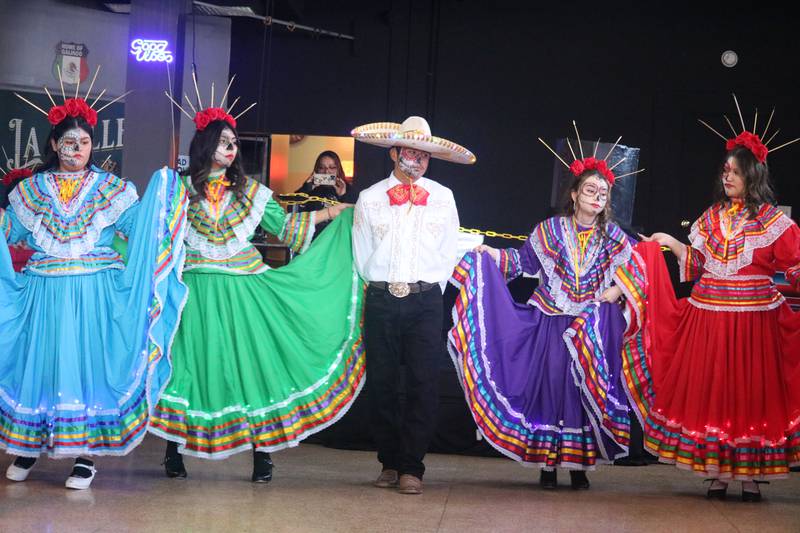 Ballet Nueva Generación of Rochelle Township High School took to the floor at La Calle Bar and Music Venue on Nov. 4, 2023 during the inaugural Day of the Dead "Celebration of Life".