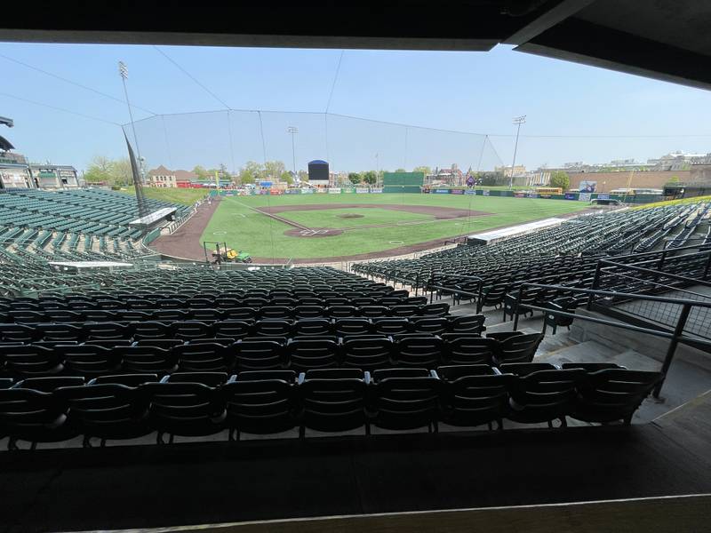 Field view of Duly Health and Care Stadium home of the Joliet Slammers baseball team. Tuesday, May 10, 2022, in Joliet.