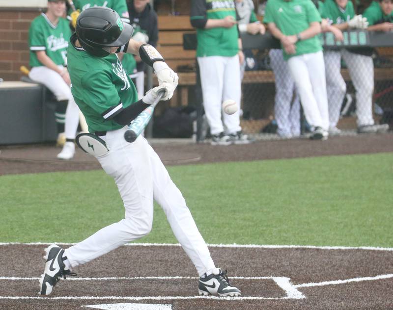 Seneca's Keegan Murphy makes contact with the ball on Thursday, May 1, 2025 at Seneca High School.