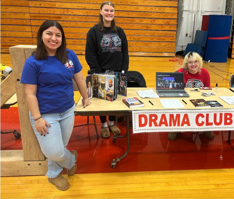 Representing the Drama Club are
pictured L-R
Olivia Granados, Brittian Bradley and Joeylynn Arkels