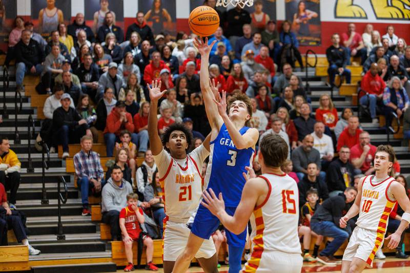 Geneva's Nathan Palmer goes in for the layup against Batavia on Friday, Feb.6,2026 in Batavia.