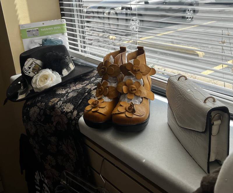 A hat, shoes and purse in Boots and Boujee Boutique at 3512 E. Lincolnway in Sterling, Illinois.