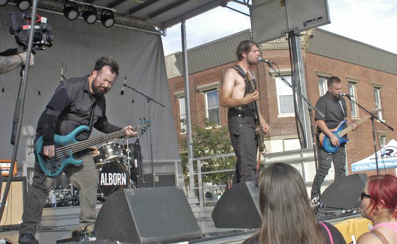 The band Alborn performs in downtown Rock Falls during George Fest on Saturday, July 26, 2025.