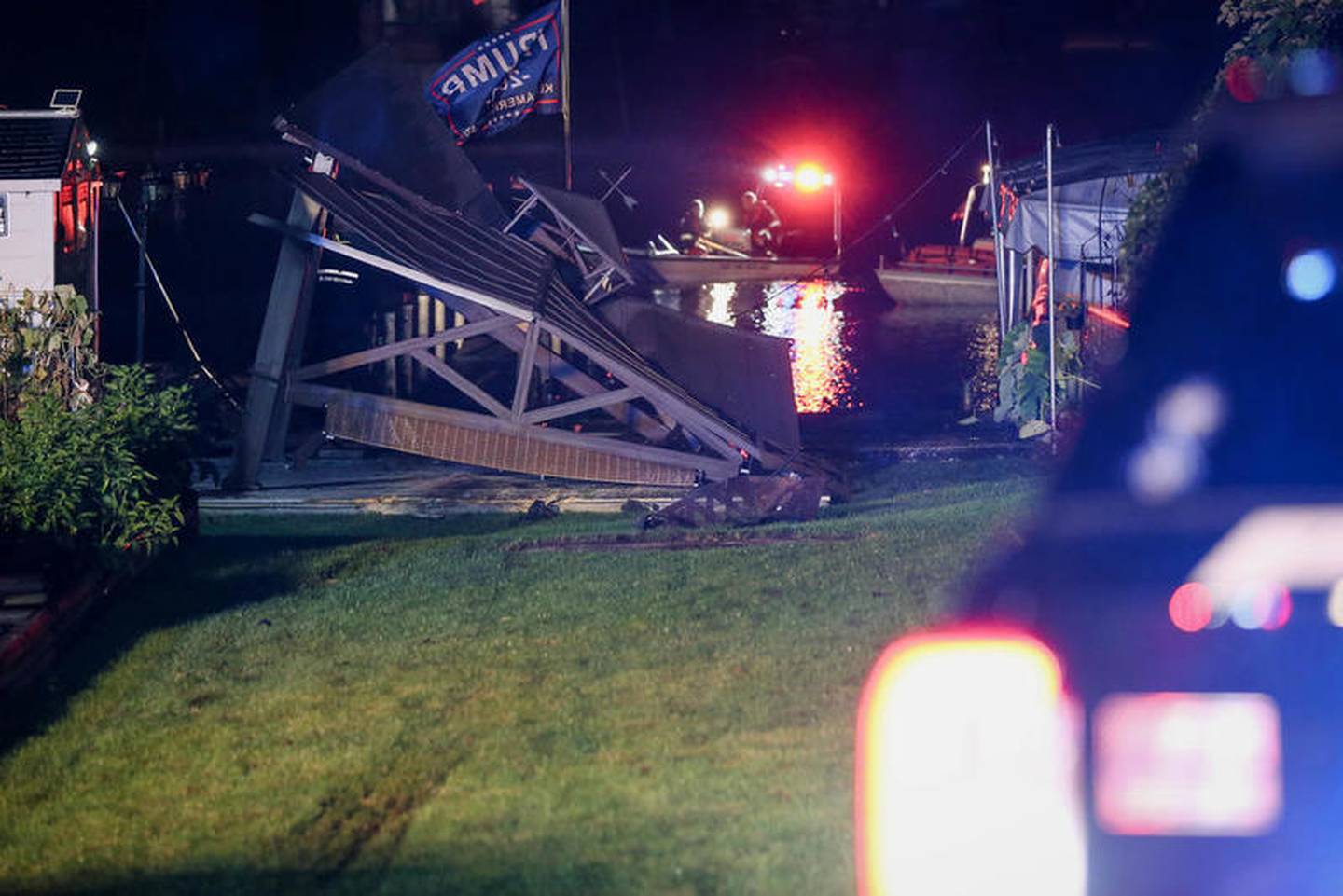 A car drove into the Fox River Wednesday, Sept. 10, 2020, in Fox River Grove.