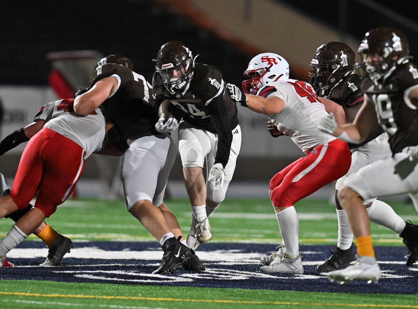 Joliet Catholic's Lawrence Stringham runs the ball during a non-conference game against St. Rita on Friday, Sep. 08, 2023, at Joliet. (Dean Reid for Shaw Local News Network)