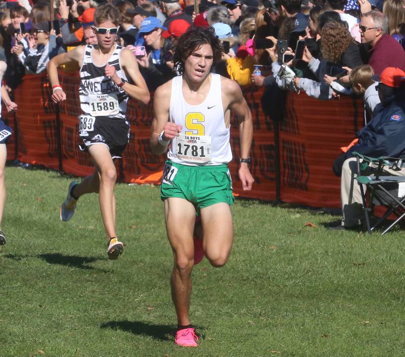 Crystal Lake South's Joseph Gonzalez competes in the Class 2A State Cross Country race on Saturday, Nov. 4, 2023 at Detweiller Park in Peoria.