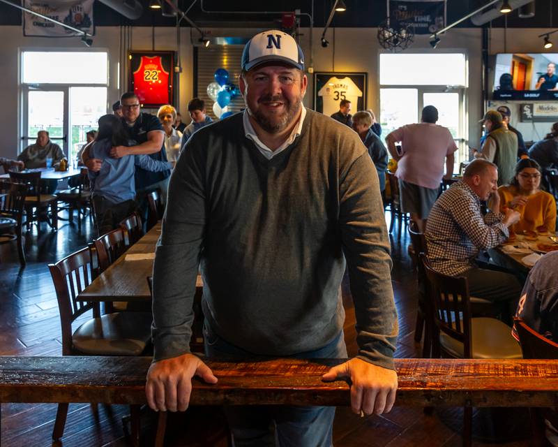 Patrick Keenan at the NFL Draft Watch Party to support former Nazareth quarterback J.J. McCarthy at Max in McCook.  April 25, 2024.