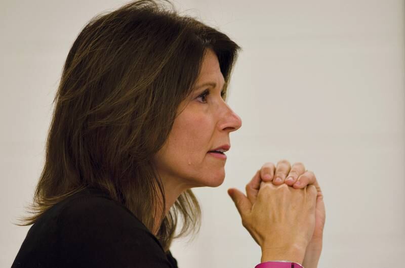 2016 FILE: Congresswoman Cheri Bustos speaks with then-Lee County Sheriff John Simonton about the Safe Passage Initiative, and the successes the department has had with the program.