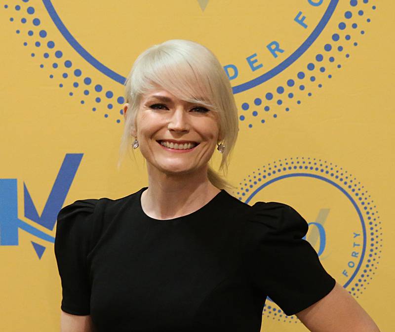 Casey McGrath, Violinist/Writer, Self Employed poses for a photo during the Illinois Valley Chamber of Commerce 40 Under Forty Awards Gala on Thursday, Feb. 9, 2023 at Westclox in Peru.