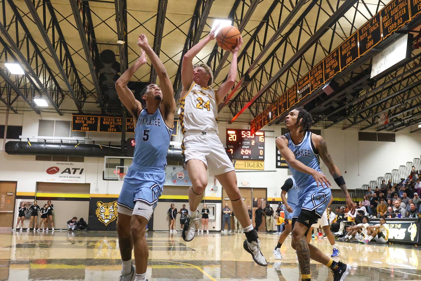 Joliet West’s Ryan Lipke goes up for the basket against Kankakee on Wednesday, Feb. 18, 2026 in Joliet.