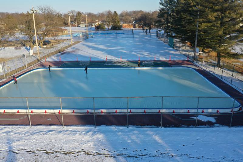 Kids skate on the ice rink at Alexander Park on Thursday, Feb. 2, 2023 in Princeton.