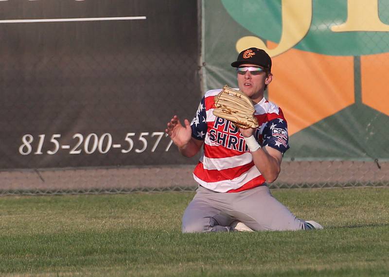 during the Illinois Valley Pistol Shrimp baseball game at Schweickert Stadium on Tuesday, June 20, 2023 in Peru.