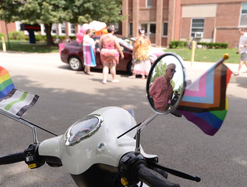People including Berwyn 1st Ward Alderman, Scott Lennon participate in the Berwyn Pride Parade held Saturday June 15, 2024.