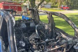 Truck parked in New Lenox driveway destroyed by fire  