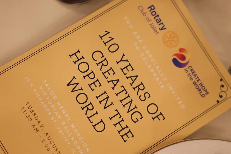 The Rotary Club celebrates their 110th anniversary with a luncheon at Jacob Henry Mansion on Tuesday, Aug. 1 in Joliet.