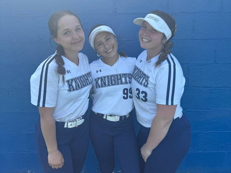 Freshmen (from left) Kelly Cahill, Ariani Zito and Lexi Russ are a big reason why the Knights are 20-3 on the season.