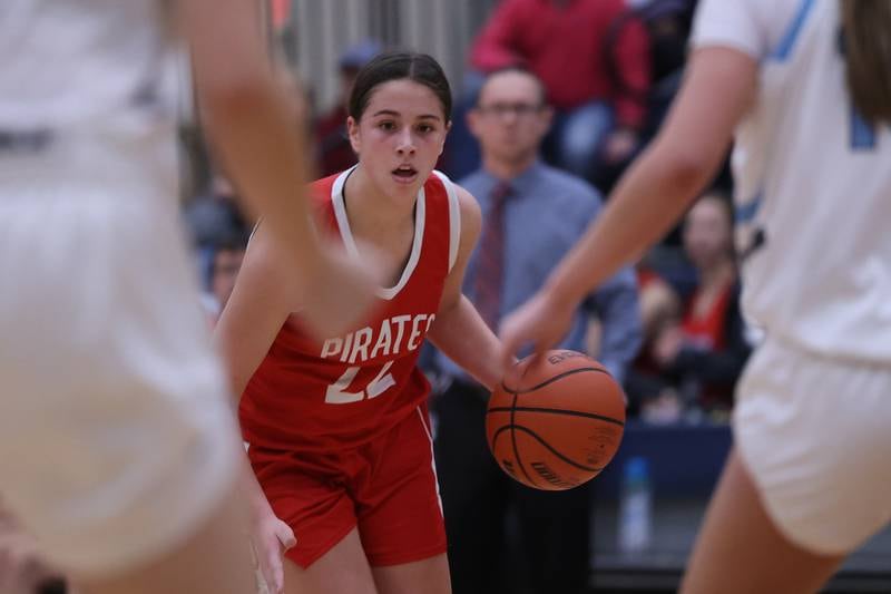Ottawa’s Marlie Orlandi looks for a play against Joliet Catholic.