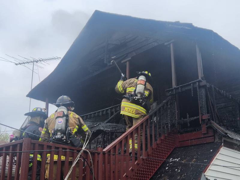 Joliet firefighters responded to a residential fire in the 500 block of Liberty Street on Tuesday, April 16, 2024.