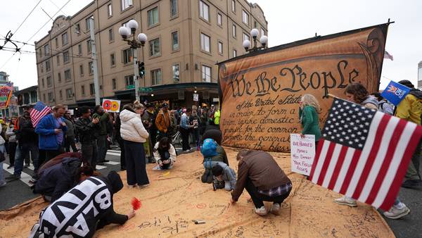 ‘No Kings’ protests against Trump bring a street party vibe to cities nationwide