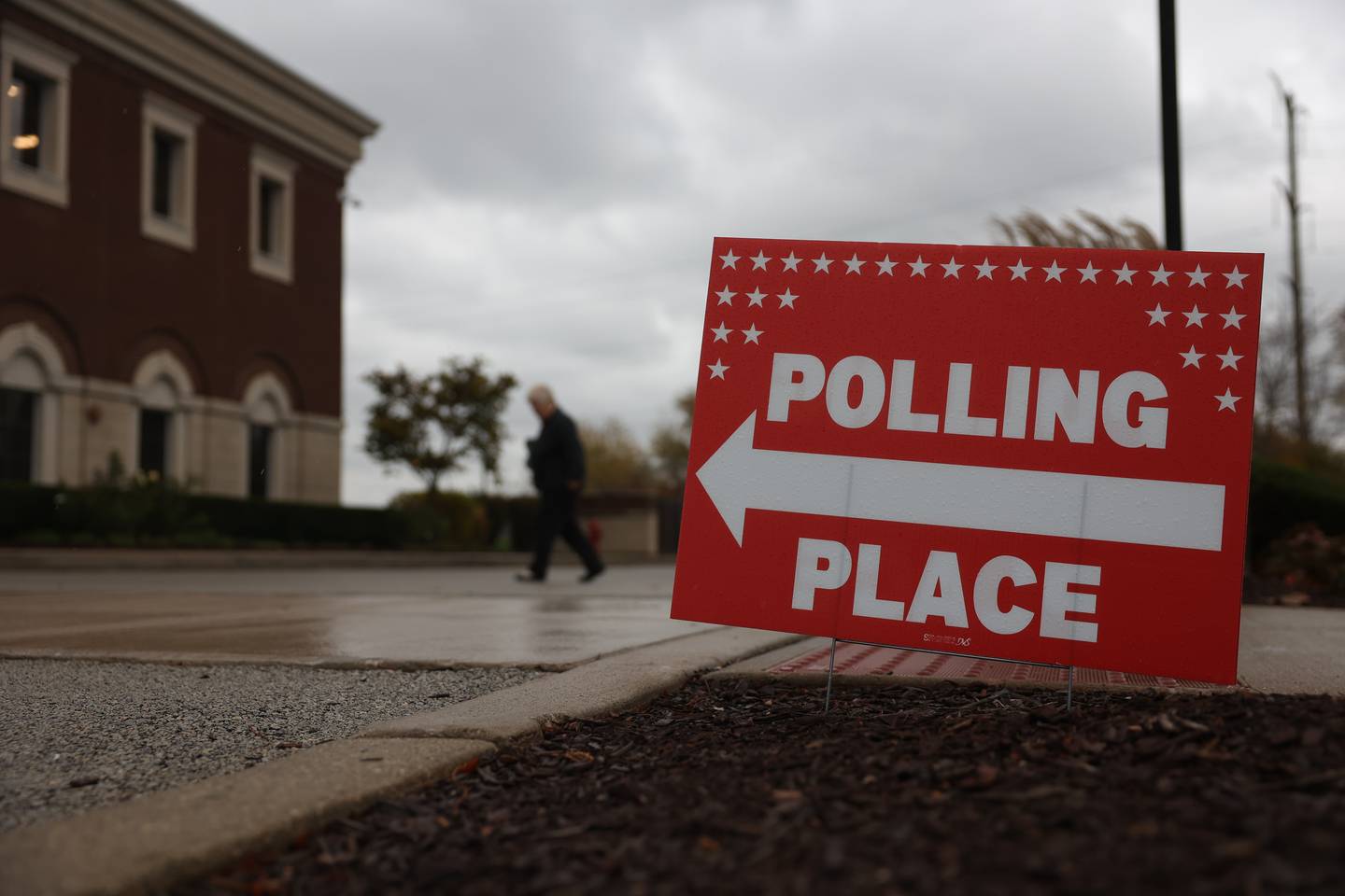 A person heads into the Village of Plainfield to vote on Tuesday, Nov. 5, 2024.