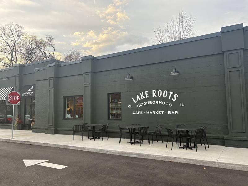 Lake Roots opened earlier this month that features a cafe with dine-in options, market, bar and outdoor patio at 475 W. Virginia St.