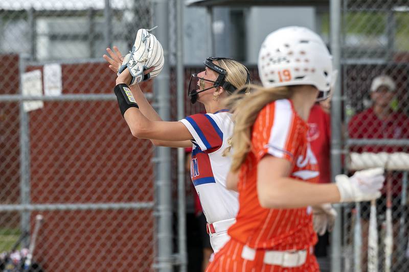 Morrison’s Bella Duncan comes in to catch a pop-up against Milledgeville Tuesday, May 13, 2025.