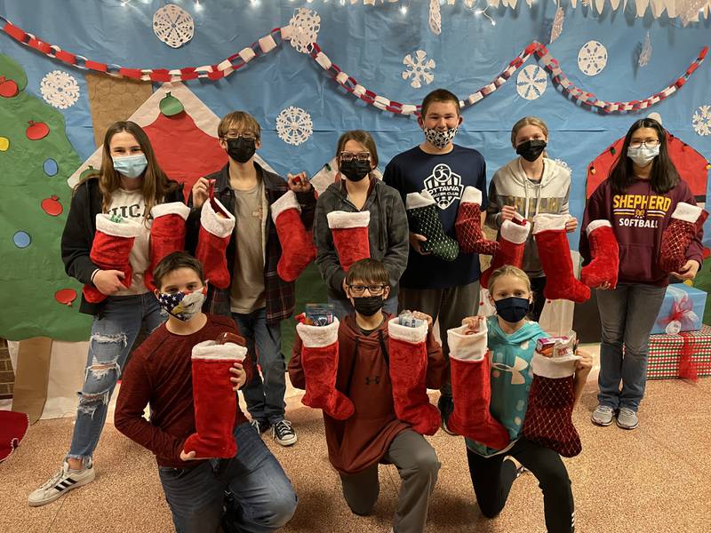 Ottawa Shepherd Middle School’s Student Council conducted a Stocking for Soldiers campaign.