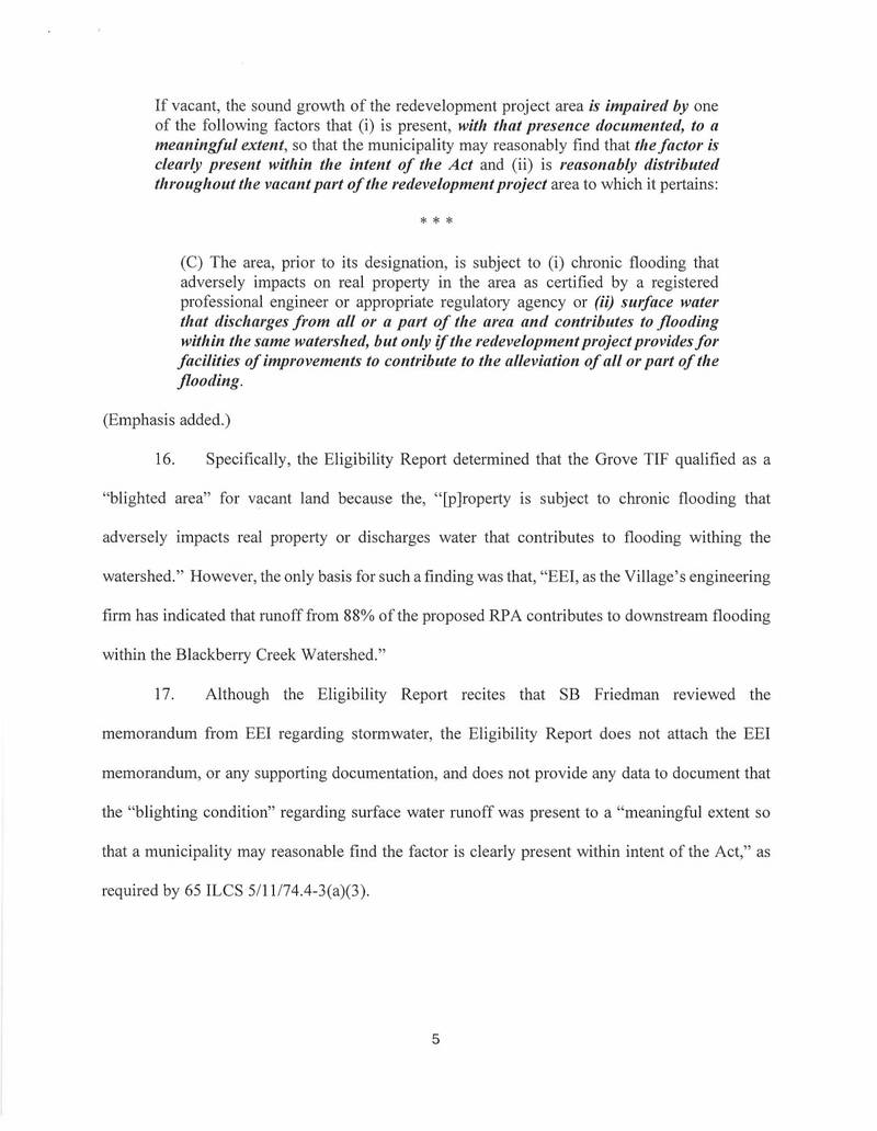 Kaneland School District 302 sued the village of Sugar Grove on June 13, 2025, to stop The Grove tax increment financing development project. The filing alleges the development does not meet the qualifications needed to use TIF money, records show. (Page 5 of 10)