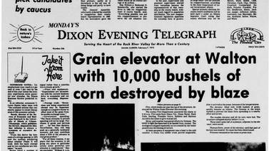 10,000 bushels of corn destroyed by blaze and more historical covers for February 7