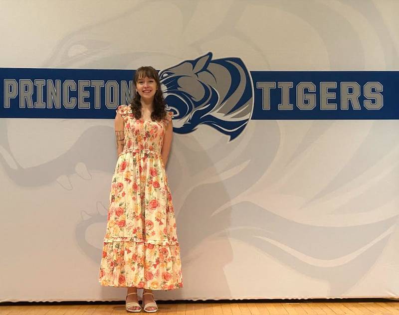 Alexia Bouslog poses at the Princeton High School Awards Night on May 15. Bouslog received the Charles Phelps Family Scholarship along with many others.