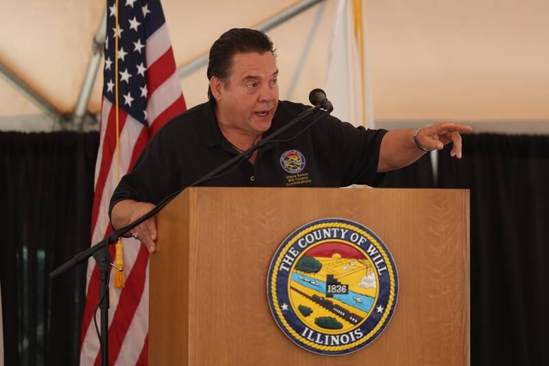 Steve Balich, Will County Board Republican Leader, speaks at the ribbon cutting ceremony for the new Will County Coroner Facility on Tuesday, July 18th, 2023 in Joliet.