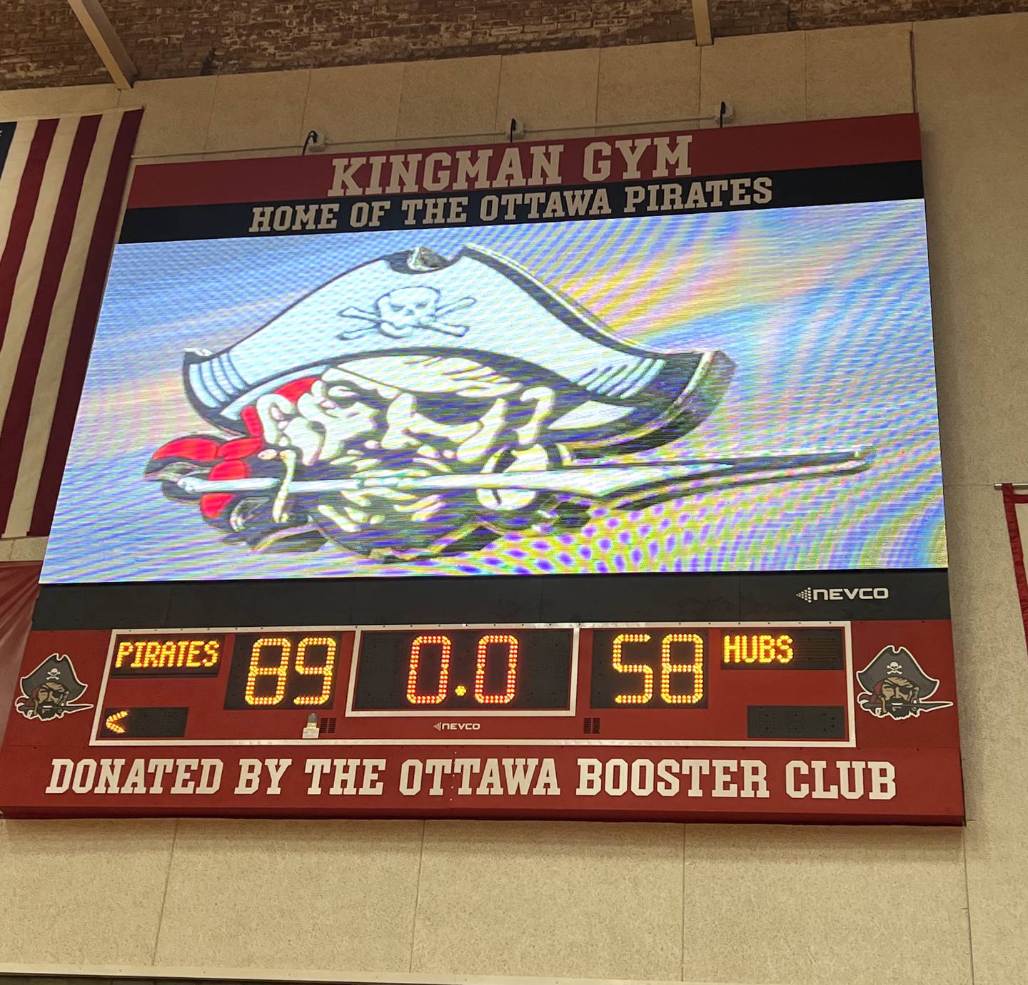 A new LED scoreboard was donated by the Ottawa High School Booster Club and installed in Kingman Gym on Friday, Aug. 12.