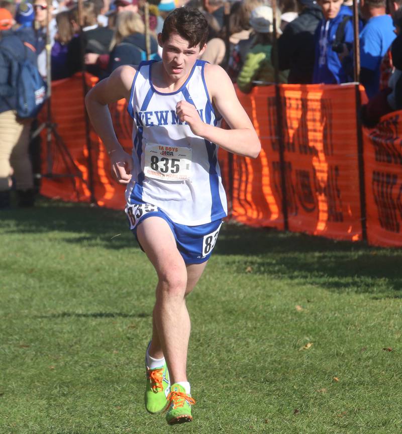 Newman's Zachery DeForest competes in the Class 1A State Cross Country race on Saturday, Nov. 4, 2023 at Detweiller Park in Peoria.