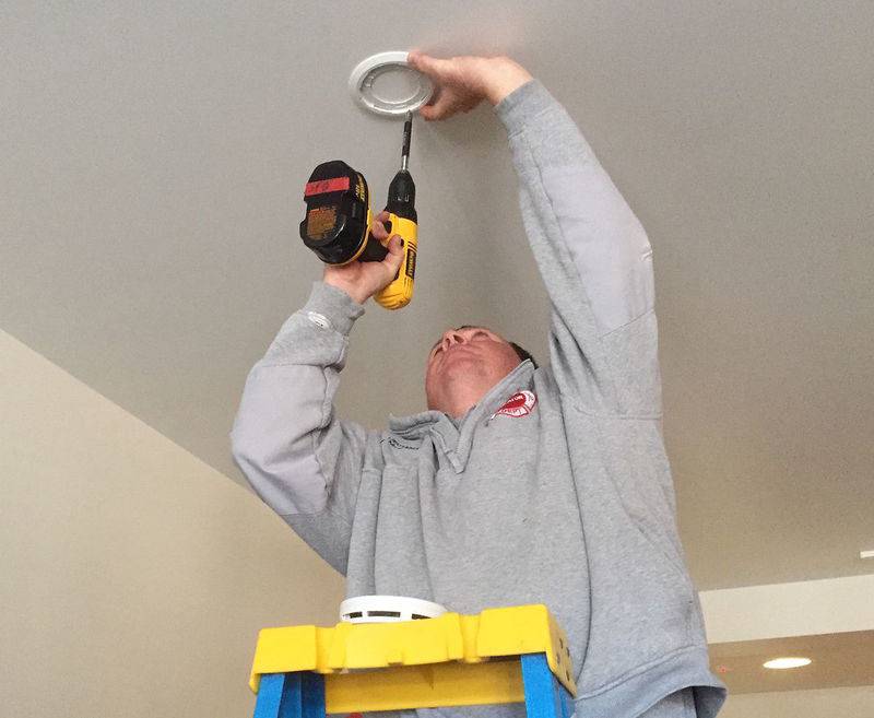 Streator Fire Lt. Fred McClellan installs a smoke alarm in a Streator home as part of the Streator Fire Department and American Red Cross program Save a Life Day. The next canvas is Saturday.