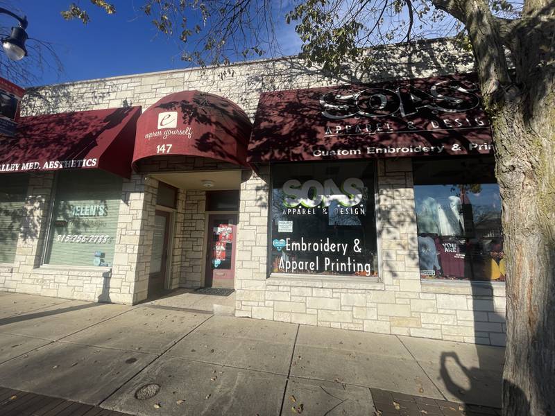 S.O.A.S. Apparel and Design is seen Nov. 7, 2024 at 147 N. Second Street, in DeKalb.