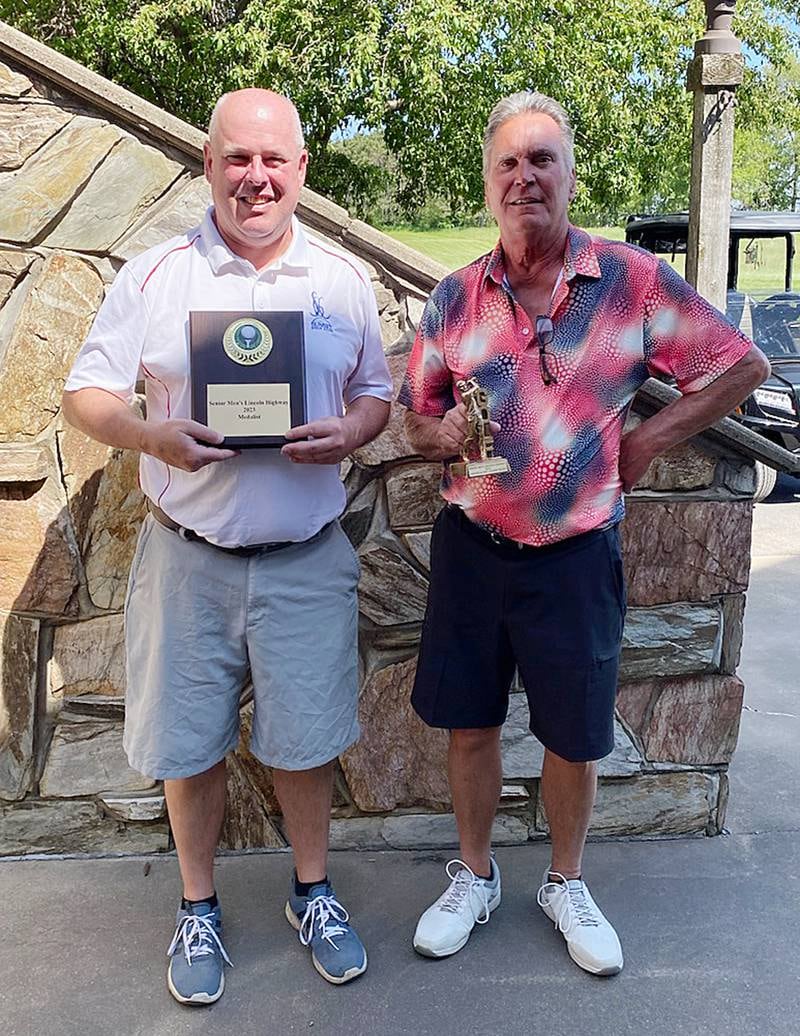 Sunset's Brian Weidman (left) was medalist at the Senior Lincoln Highway Tournament this past weekend, and Indian Oaks' Pete Barenie (right) was the runner-up.