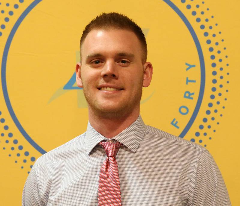Adam Thorson, Director of Peru Parks and Recreation, City of Peru, poses for a photo during the Illinois Valley Chamber of Commerce 40 Under Forty Awards Gala on Thursday, Feb. 9, 2023 at Westclox in Peru.