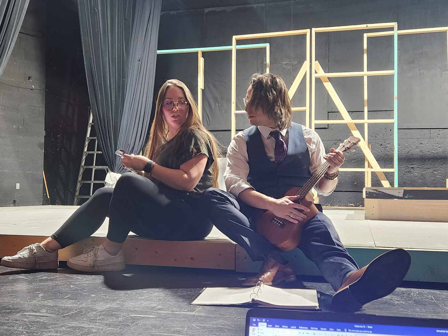 Alexia Donovan (Bonnie Parker) and Jake Jakielski (Clyde Barrow) rehearse for Stage 212's production of "Bonnie and Clyde."