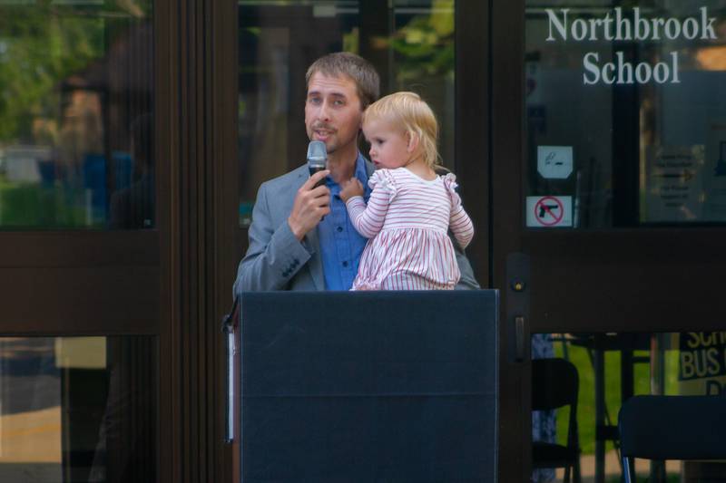 Northbrook School’s Science Teacher Jordan Zoelzer speaks on implementing the topic of solar power into his curriculum on Thursday, July 18, 2024, at the school.