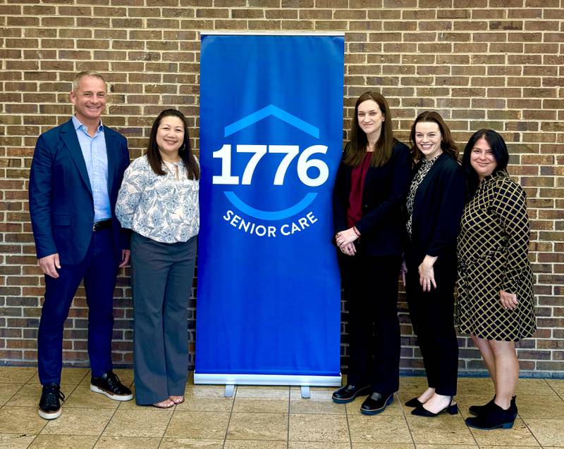 (Left to right); 1776 Senior Care founder Nat Truitt, member Laarni Ramos, regional operations manager Mackensie Barone, members Angelina McMahon, and Kim Saaby